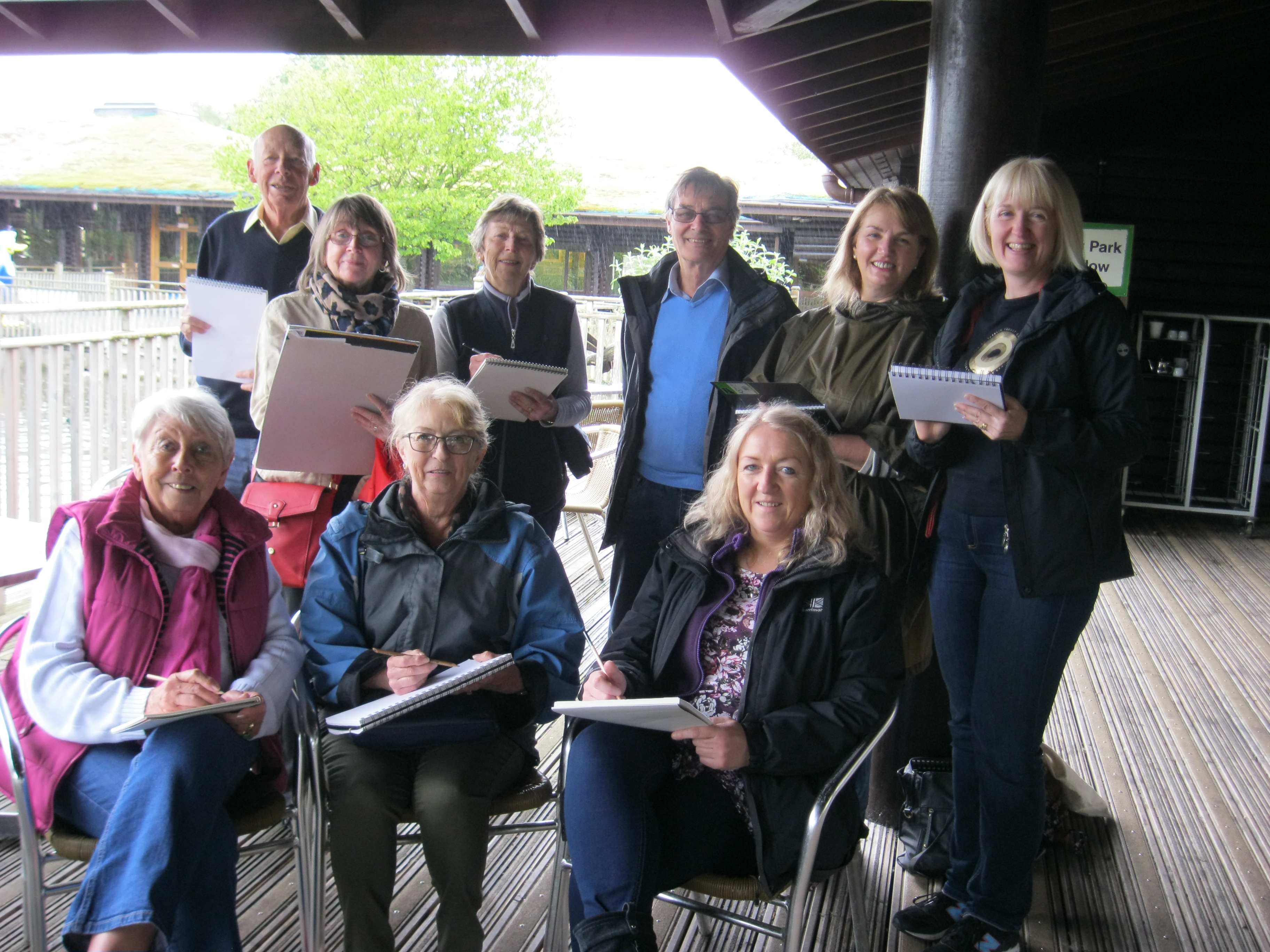 beginners art classes, liverpool, members on a visit to martin mere wetlands trust at burscough