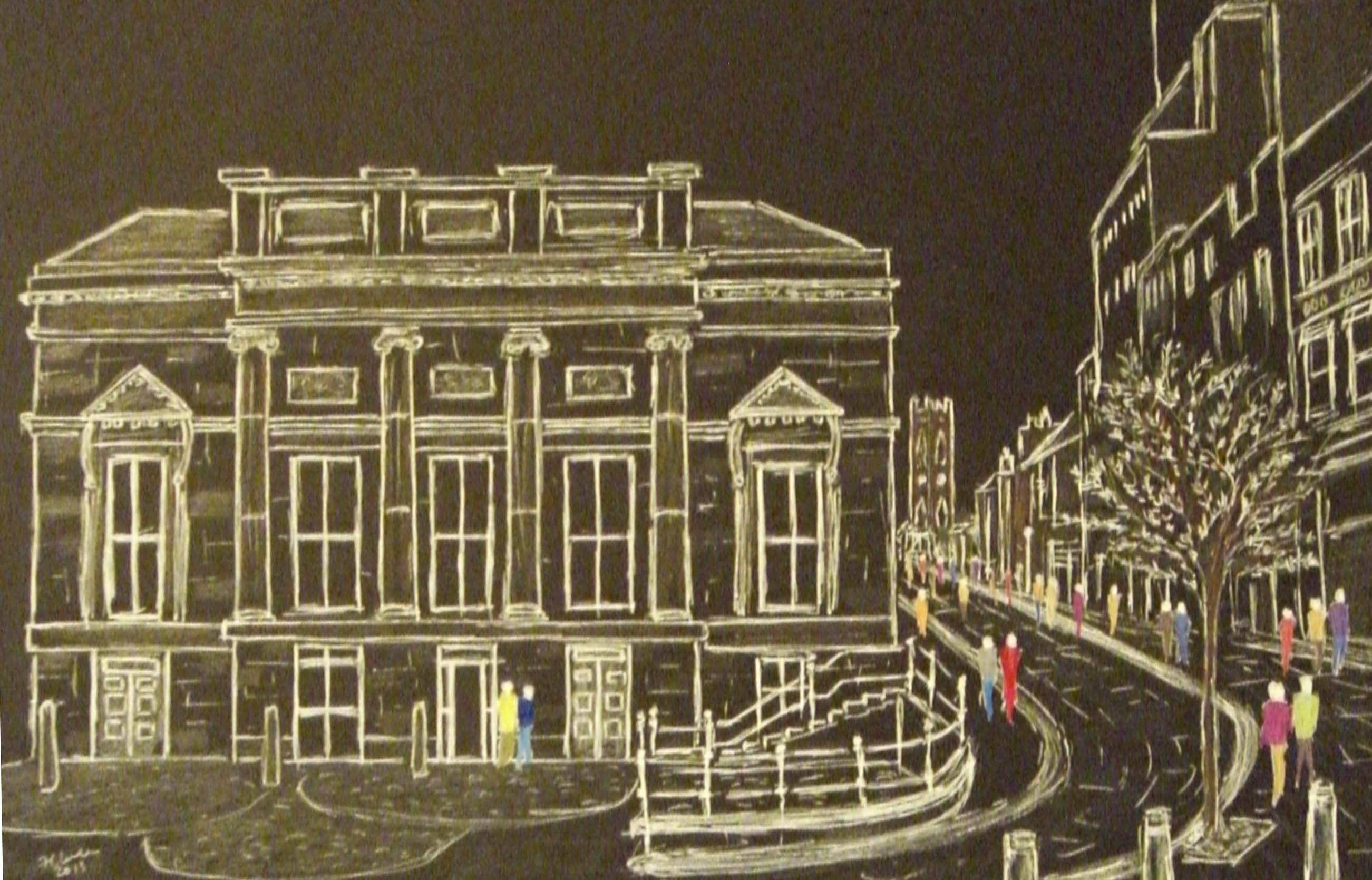 the lysceum, bold street, liverpool painting by the sefton art group artist frank clarke