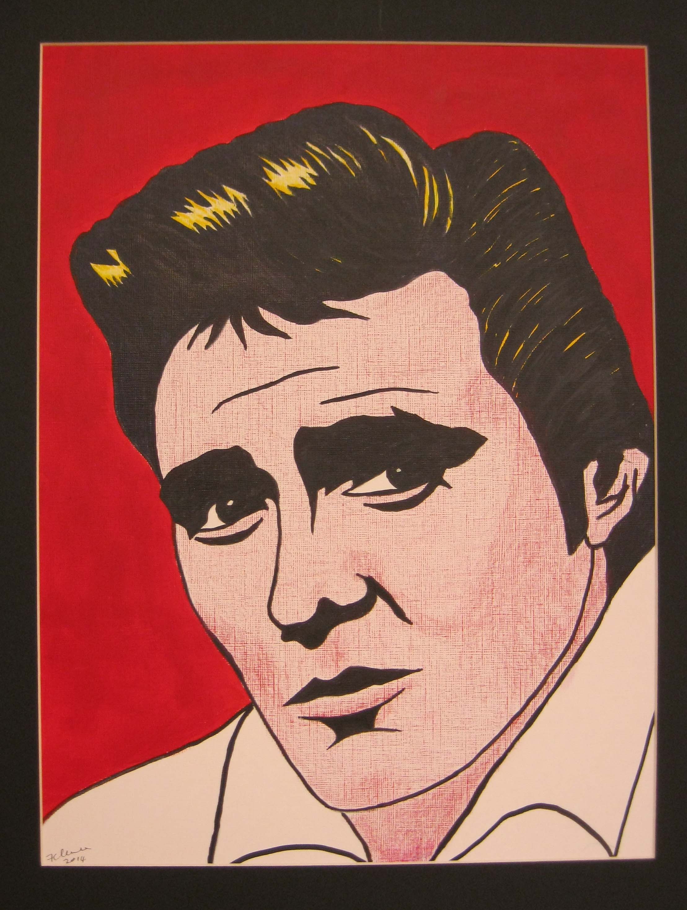 billy fury, liverpool, painting by the sefton art group artist frank clarke