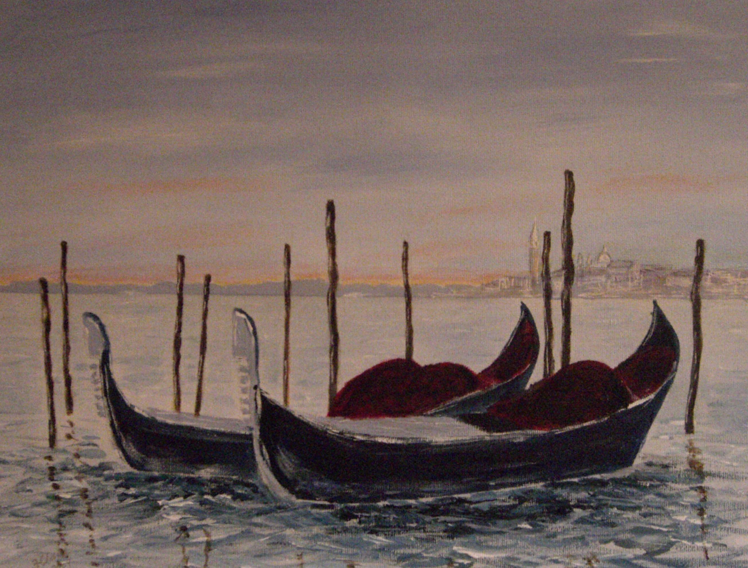 painting of venice by the sefton art group artist frank clarke