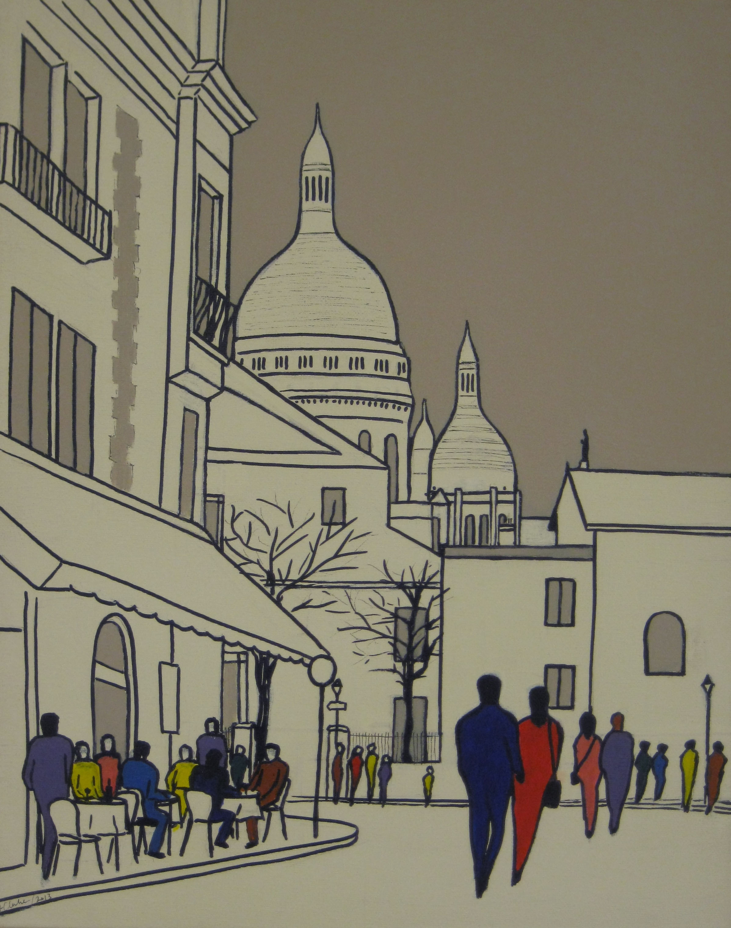 the montmarte, paris, painting by the sefton art group artist frank clarke
