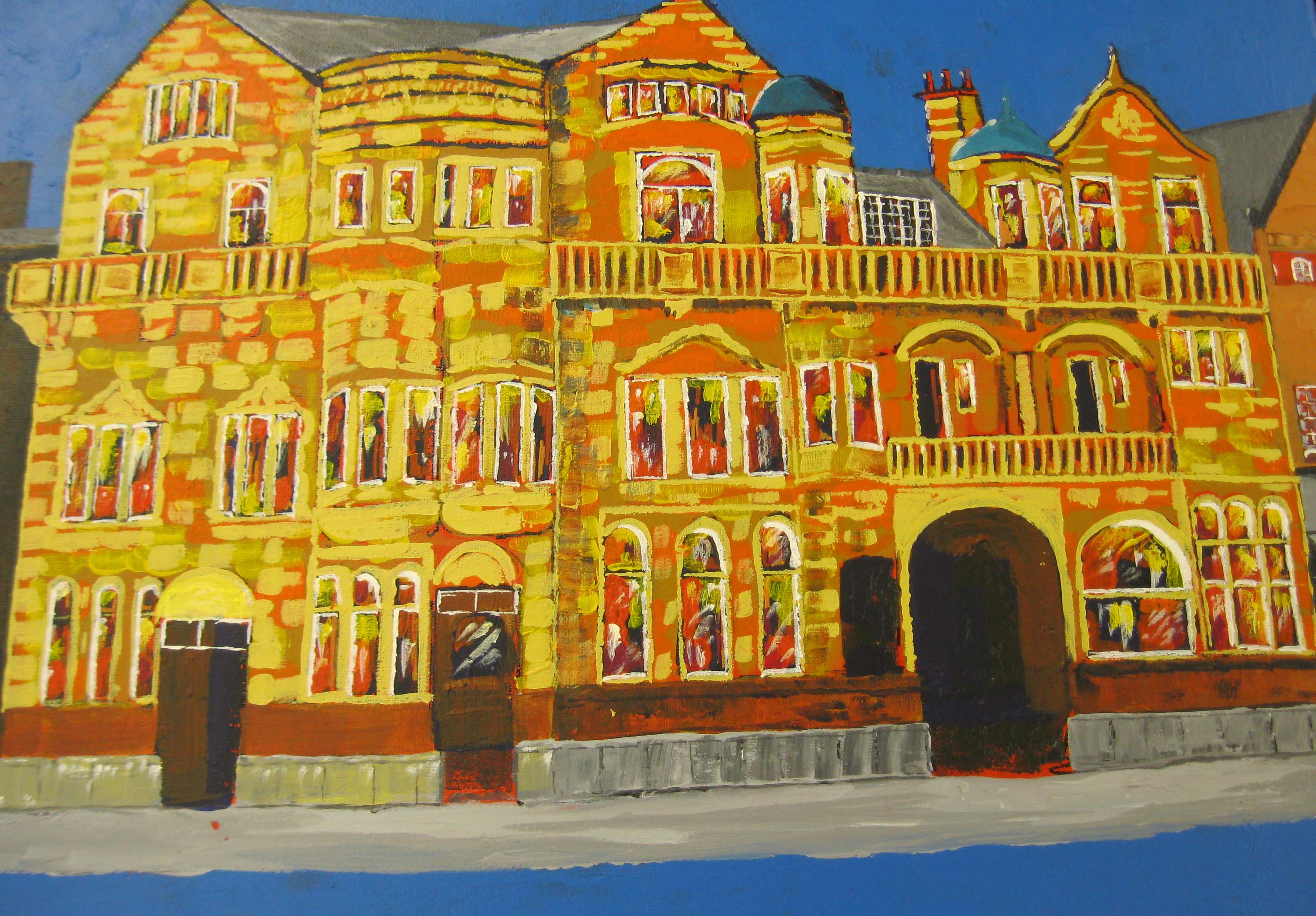 painting of the philharmonic pub, liverpool, sefton art group